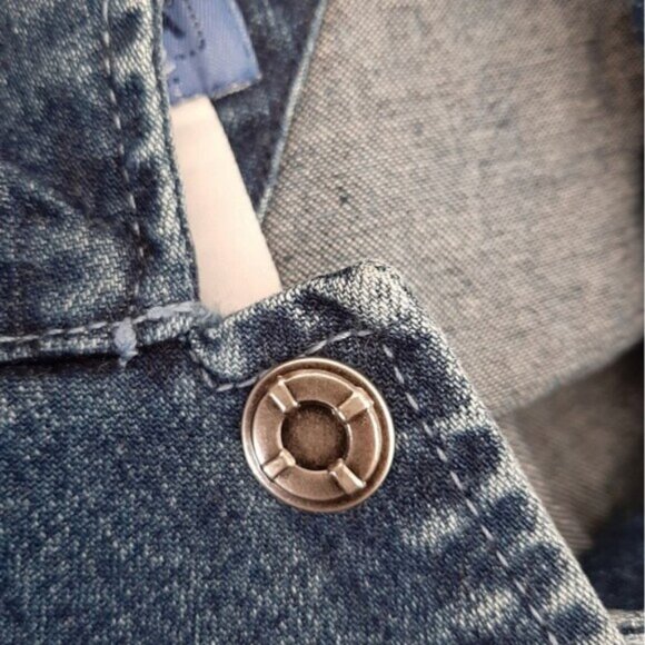 MODEA Marine Classic Blue Jean Jacket Lifesaver Snap Buttons Sz L - Picture 9 of 9
